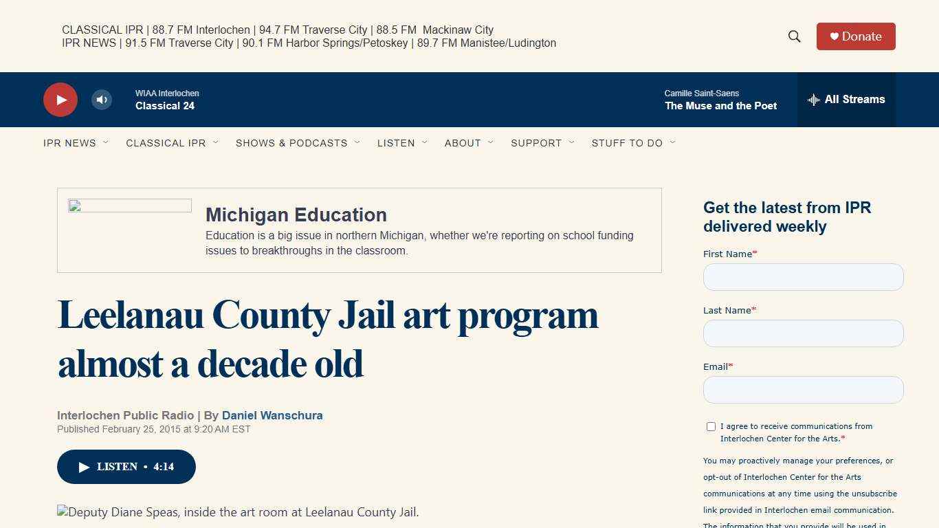 Leelanau County Jail art program almost a decade old Interlochen Public Radio